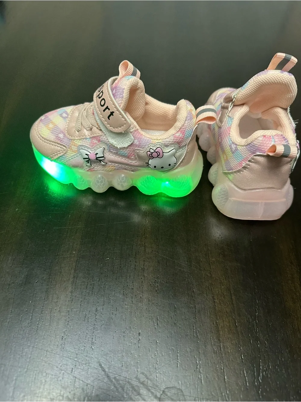 Kids Pink Light-Up Sneakers with Cute Character Detail( They run small in size)